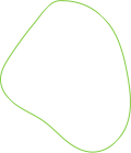 Abstrakte grüne Form mit unregelmäßigen Konturen auf weißem Hintergrund.