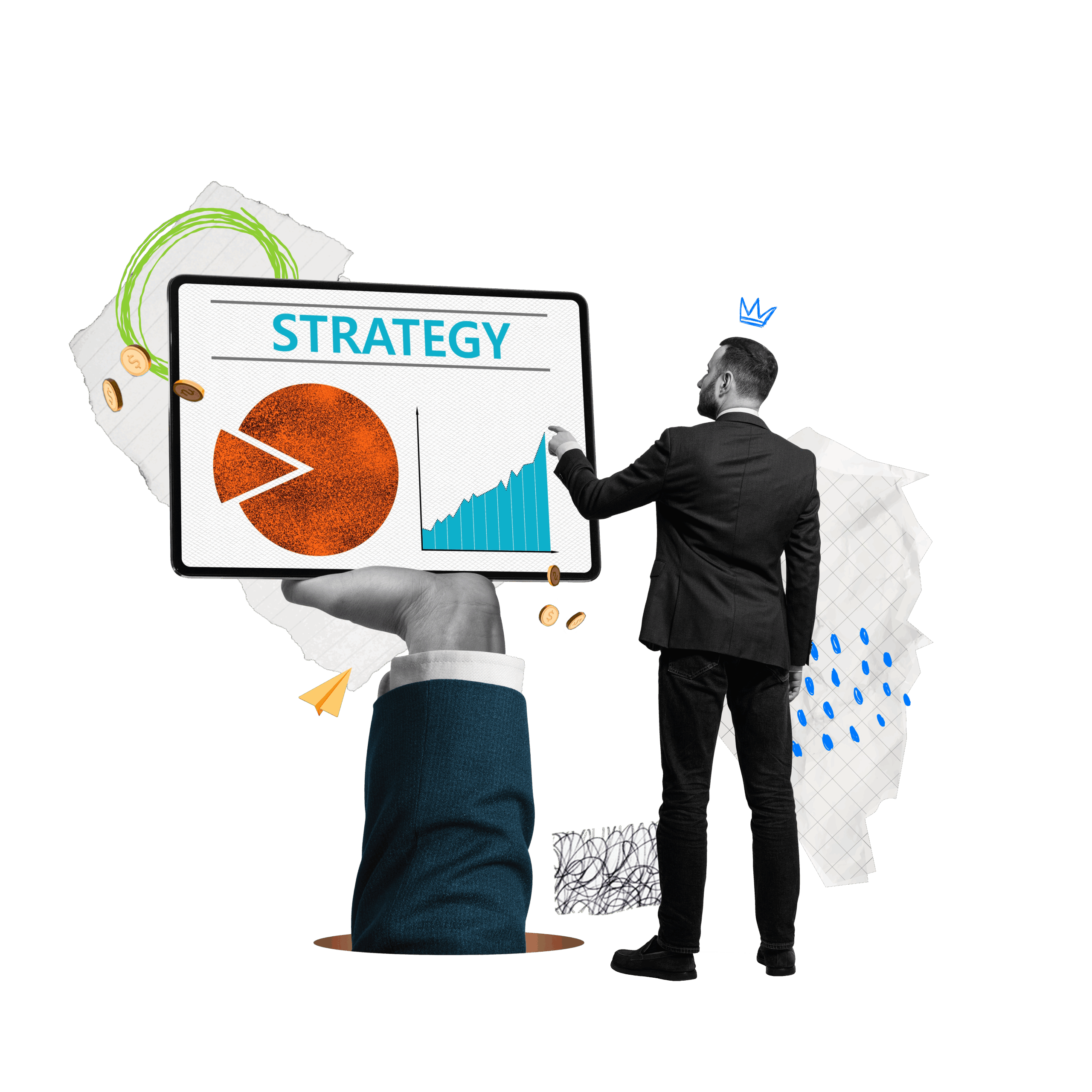 Berater tippt auf digitales Whiteboard